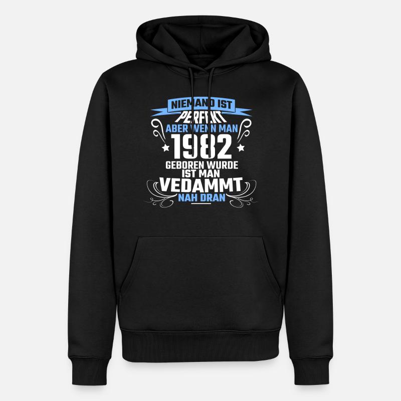 1982 - Sweat à capuche Premium bio Homme - noir