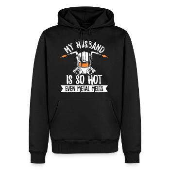 Soudage pour votre épouse soudeur - Sweat à capuche Premium bio Homme - noir - Devant - Nico (187cm)