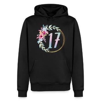 17. Geburtstag - Männer Premium Bio Hoodie - Schwarz - Vorne - Nico (187cm)