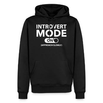 Mode introverti activé - Sweat à capuche Premium bio Homme - noir - Devant - Nico (187cm)