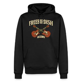 Idée cadeau musique rock Freebirdish depuis '73 - Sweat à capuche Premium bio Homme - noir - Devant - Nico (187cm)