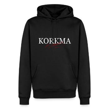 Atatürk Cumhuriyet Signature Mustafa Kemal - Men’s Premium Organic Hoodie - black - Front - Nico (187cm)