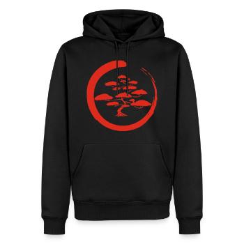 Roter japanischer Baum - Männer Premium Bio Hoodie - Schwarz - Vorne - Nico (187cm)