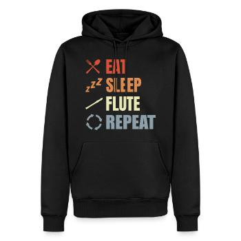 Manger Sommeil Flûte Répéter - Sweat à capuche Premium bio Homme - noir - Devant - Nico (187cm)
