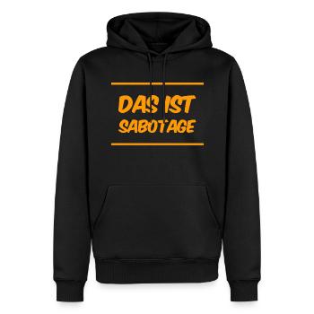 das ist Sabotage - Männer Premium Bio Hoodie - Schwarz - Vorne - Nico (187cm)