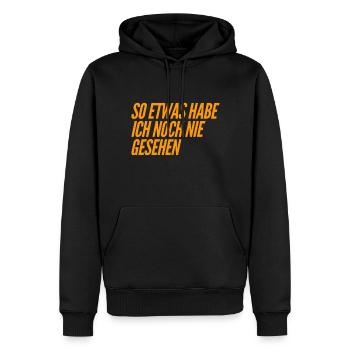 das sehe ich zum ersten Mal - Männer Premium Bio Hoodie - Schwarz - Vorne - Nico (187cm)