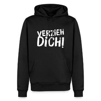 hau einfach ab - Männer Premium Bio Hoodie - Schwarz - Vorne - Nico (187cm)