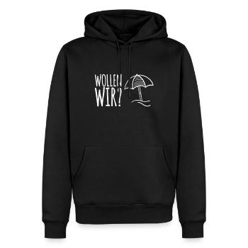 bist du bereit? - Männer Premium Bio Hoodie - Schwarz - Vorne - Nico (187cm)
