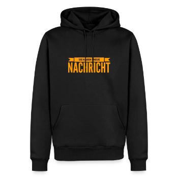 es gibt Post - Männer Premium Bio Hoodie - Schwarz - Vorne - Nico (187cm)