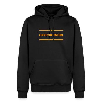 es ist offenkundig - Männer Premium Bio Hoodie - Schwarz - Vorne - Nico (187cm)