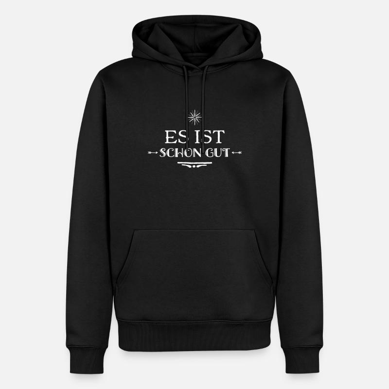 bleib locker - Männer Premium Bio Hoodie - Schwarz