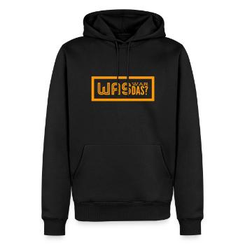 was war das? - Männer Premium Bio Hoodie - Schwarz - Vorne - Nico (187cm)