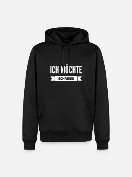 ich möchte schreien - Männer Premium Bio Hoodie - Schwarz