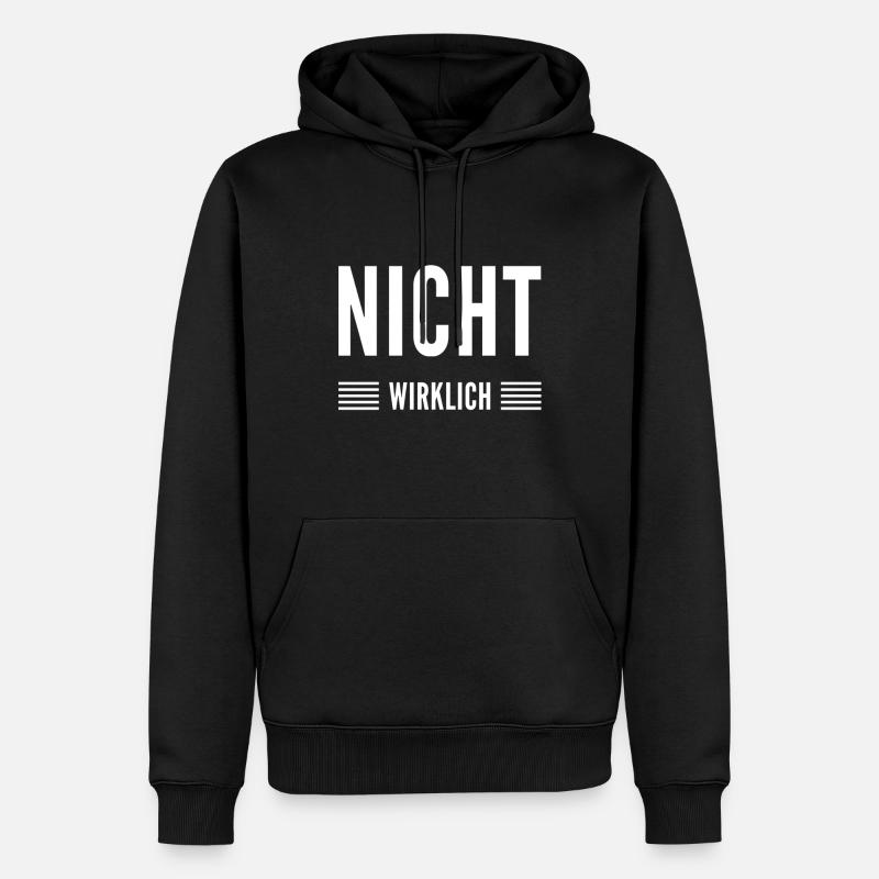 nicht wirklich - Männer Premium Bio Hoodie - Schwarz