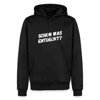 Kannst du was entdecken? - Männer Premium Bio Hoodie - Schwarz - Vorne - Nico (187cm)
