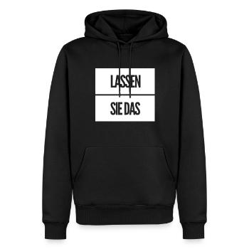 hören sie auf - Männer Premium Bio Hoodie - Schwarz - Vorne - Nico (187cm)