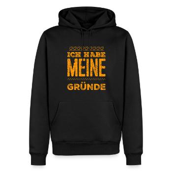 ich weiß warum - Männer Premium Bio Hoodie - Schwarz - Vorne - Nico (187cm)