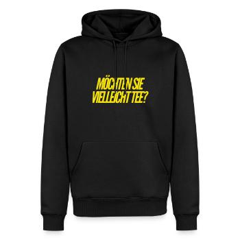 Bock auf Tee? - Männer Premium Bio Hoodie - Schwarz - Vorne - Nico (187cm)