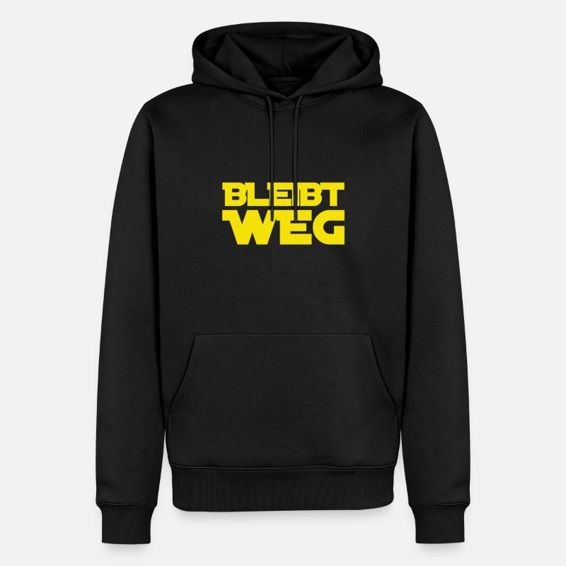 immer schön wegbleiben - Männer Premium Bio Hoodie - Schwarz