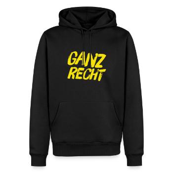 ganz recht - Männer Premium Bio Hoodie - Schwarz - Vorne - Nico (187cm)