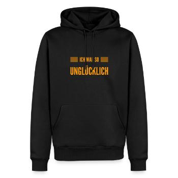 einfach nur glücklich - Männer Premium Bio Hoodie - Schwarz - Vorne - Nico (187cm)