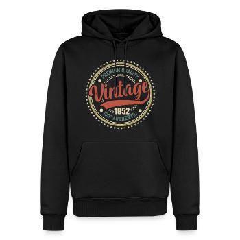 Jahrgang 1952 Retro Jubiläum 1952 - Männer Premium Bio Hoodie - Schwarz - Vorne - Nico (187cm)