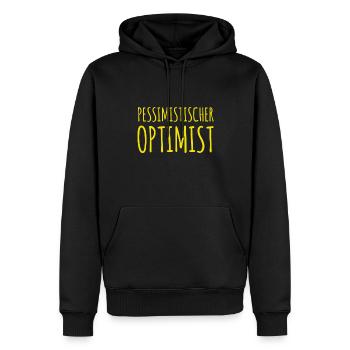 ein neuer pessimistischer Optimist - Männer Premium Bio Hoodie - Schwarz - Vorne - Nico (187cm)