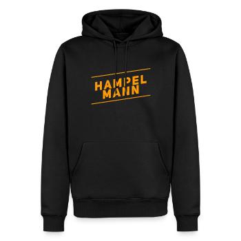 jetzt wird gehampelt - Männer Premium Bio Hoodie - Schwarz - Vorne - Nico (187cm)