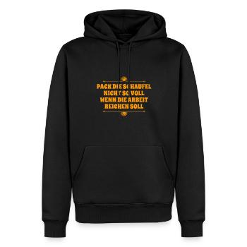 N’emballez pas la pelle si pleine - Sweat à capuche Premium bio Homme - noir - Devant - Nico (187cm)
