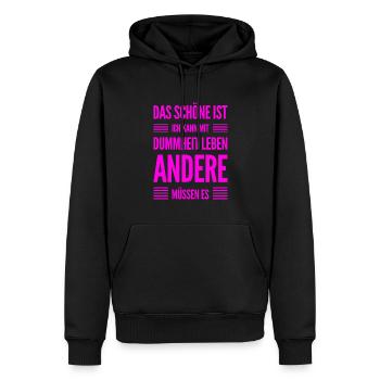 the beauty of stupidity - Men’s Premium Organic Hoodie - black - Front - Nico (187cm)