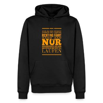 es läuft etwas grundlegend falsch - Männer Premium Bio Hoodie - Schwarz - Vorne - Nico (187cm)