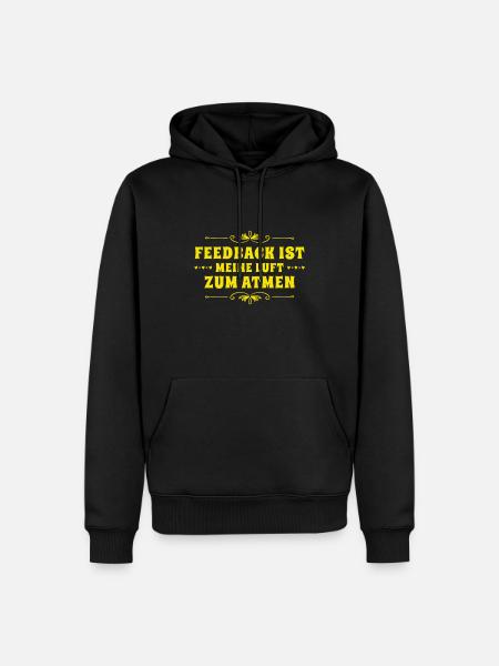 Feedback ist wunderbar - Männer Premium Bio Hoodie - Schwarz