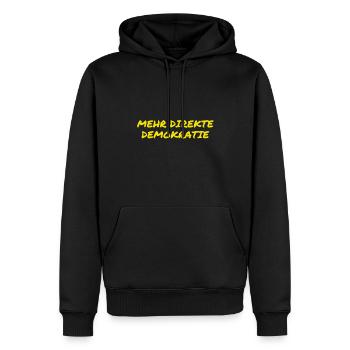 mehr direkte Demokratie geht immer - Männer Premium Bio Hoodie - Schwarz - Vorne - Nico (187cm)