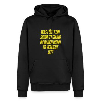 was fühlen Schmetterlinge? - Männer Premium Bio Hoodie - Schwarz - Vorne - Nico (187cm)