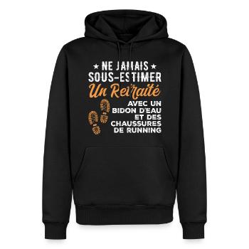 Humor-Lauf-Retreat - Männer Premium Bio Hoodie - Schwarz - Vorne - Nico (187cm)