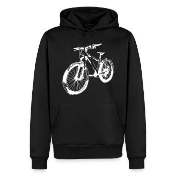 Art de la ligne de vélo de montagne - Sweat à capuche Premium bio Homme - noir - Devant - Nico (187cm)