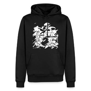 Schlagzeug - Männer Premium Bio Hoodie - Schwarz - Vorne - Nico (187cm)