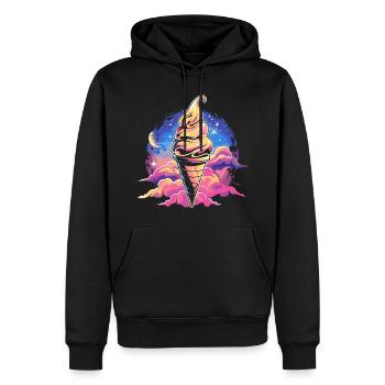 Cornet de glace Dreamlike - Sweat à capuche Premium bio Homme - noir - Devant - Nico (187cm)