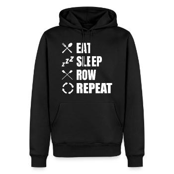 Eat Sleep Row Repeat - Männer Premium Bio Hoodie - Schwarz - Vorne - Nico (187cm)