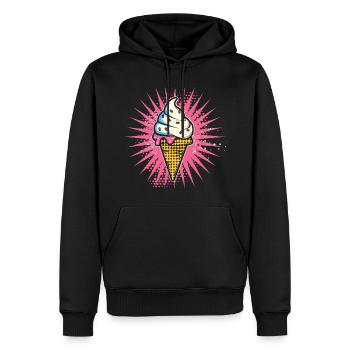 Eiscreme Cartoon Look - Männer Premium Bio Hoodie - Schwarz - Vorne - Nico (187cm)