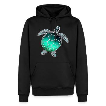 Tortue marine - Sweat à capuche Premium bio Homme - noir - Devant - Nico (187cm)