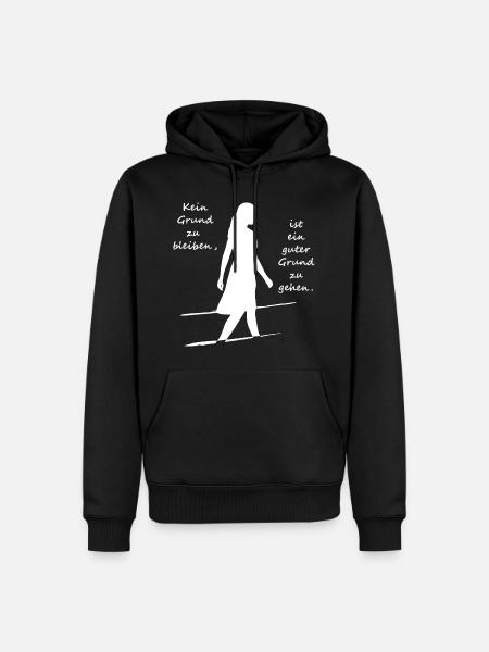 kein grund zu bleiben - Männer Premium Bio Hoodie - Schwarz