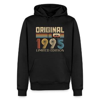 30e anniversaire 30 ans Original 1995 - Sweat à capuche Premium bio Homme - noir - Devant - Nico (187cm)