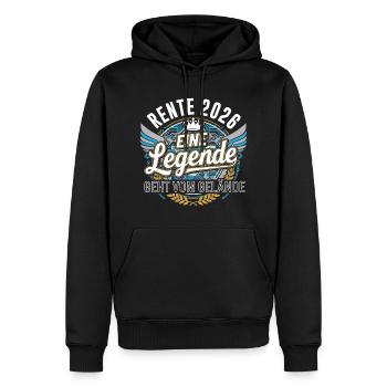 Rente 2026 Rentner Rentnerin Legende Ruhestand - Männer Premium Bio Hoodie - Schwarz - Vorne - Nico (187cm)