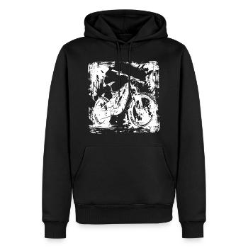 Graphique pour amateurs de VTT - Sweat à capuche Premium bio Homme - noir - Devant - Nico (187cm)