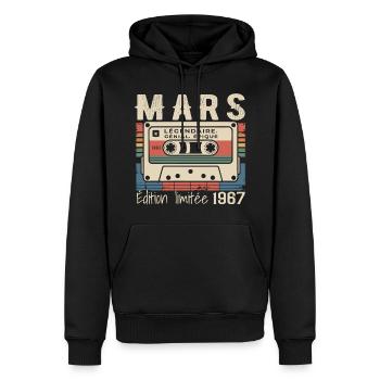 Geburtstag 1967 März 1967 geboren im März 1967 - Männer Premium Bio Hoodie - Schwarz - Vorne - Nico (187cm)