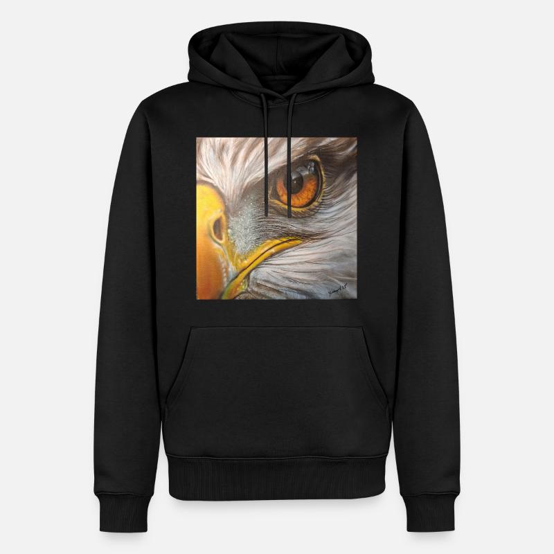 Œil d’aigle - Sweat à capuche Premium bio Homme - noir