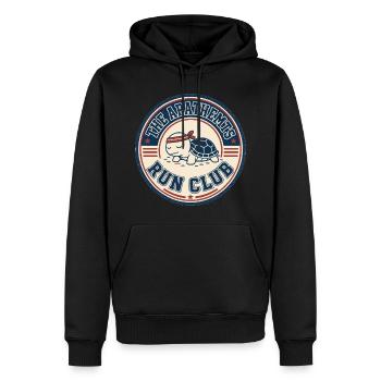 Apathhetic Turtle Run Club - Männer Premium Bio Hoodie - Schwarz - Vorne - Nico (187cm)