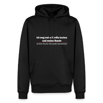 Deutsch Lehrer Verwende Satzzeichen lustig - Männer Premium Bio Hoodie - Schwarz - Vorne - Nico (187cm)