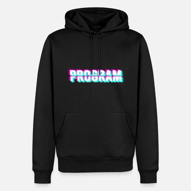 Computerprogramm (weiß) - Männer Premium Bio Hoodie - Schwarz